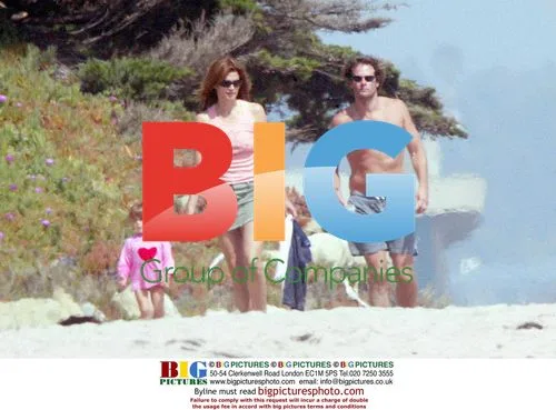 Cindy Crawford with family at the beach