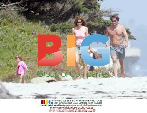 Cindy Crawford with family at Malibu beach