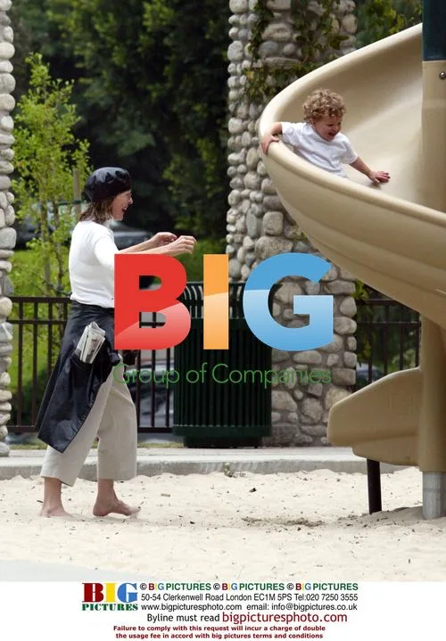 Diane Keaton with son at park