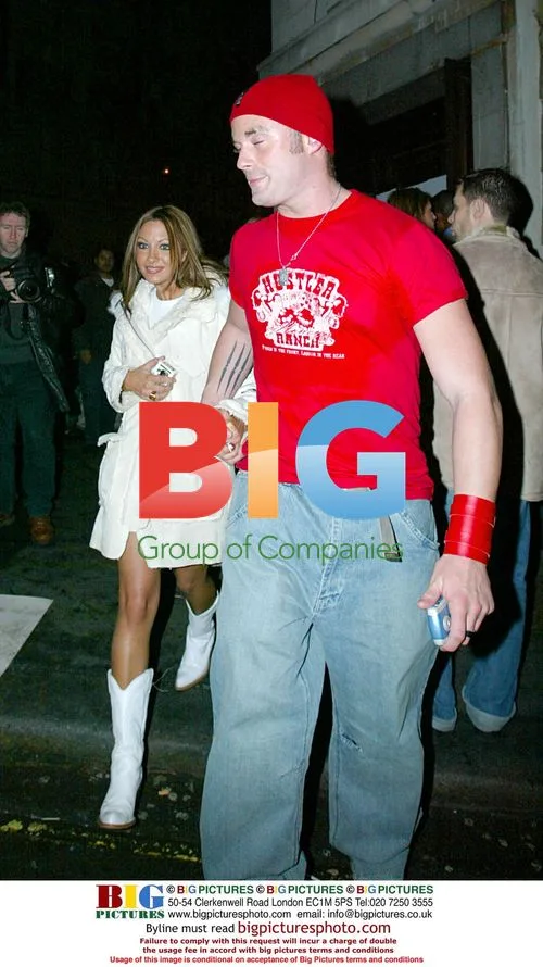 Jodie Marsh and boyfriend leaving Loaded launch