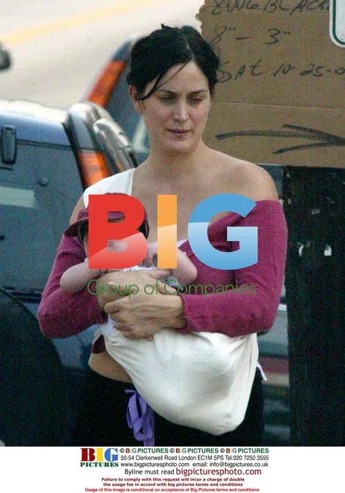 Carrie Ann Moss with Family in West Hollywood