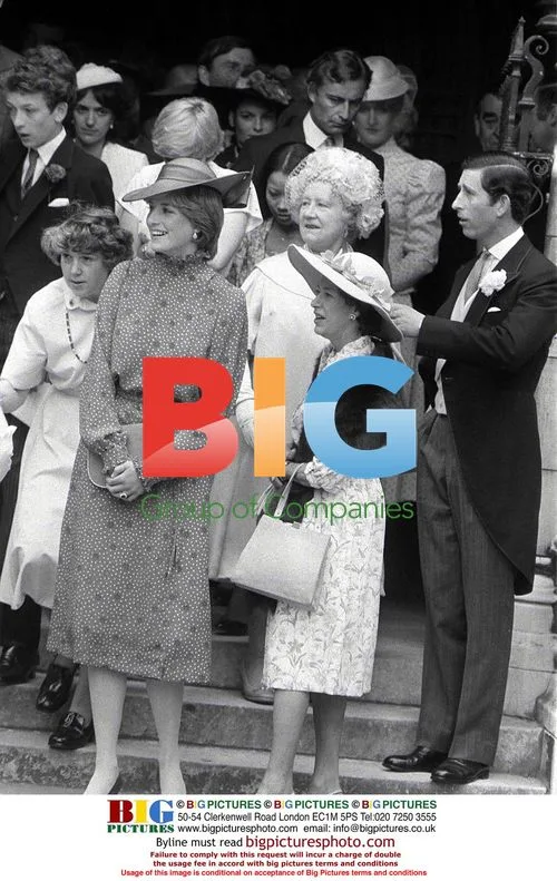 THE PRINCE AND PRINCESS OF WALES AT SOAMES' WEDDING, 1981
