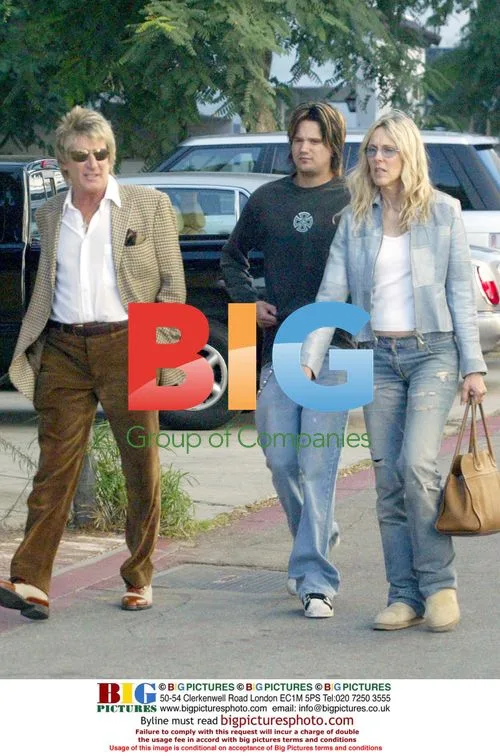 Rod Stewart out with ex-wife and son in Beverly Hills