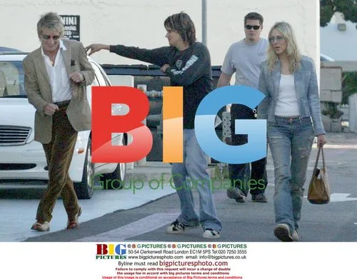 Rod Stewart and family shopping in Beverly Hills