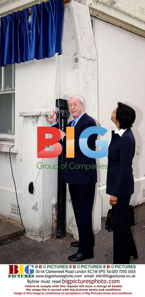 Sir Michael Caine with wife Shakira at plaque unveiling