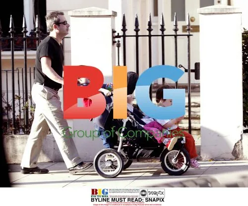 Ben Elton and family on North London walk