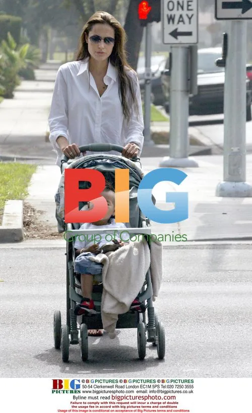 Angelina Jolie out shopping with son