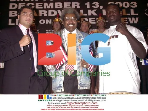 Don King with boxers Ruiz and Rahman at 'Undisputed' press conference