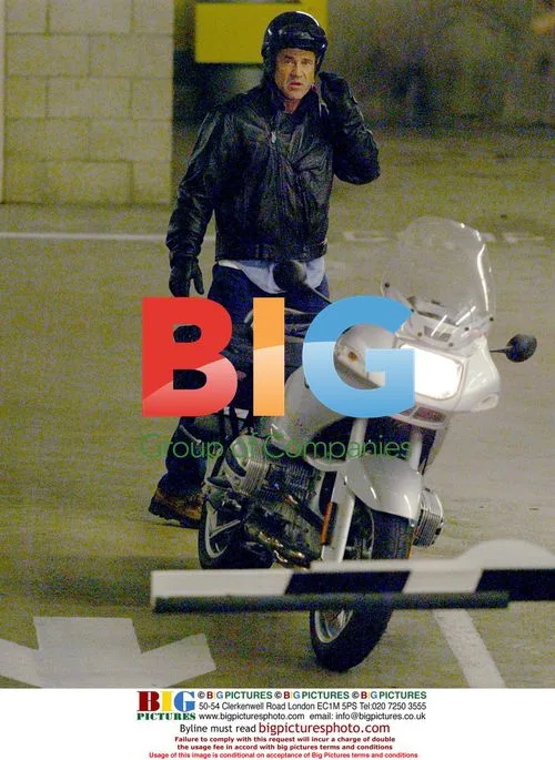 Mel Gibson riding motorcycle in Beverly Hills