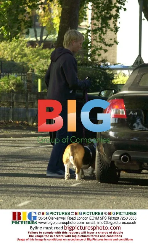 Sara Cox and male companion out in North London