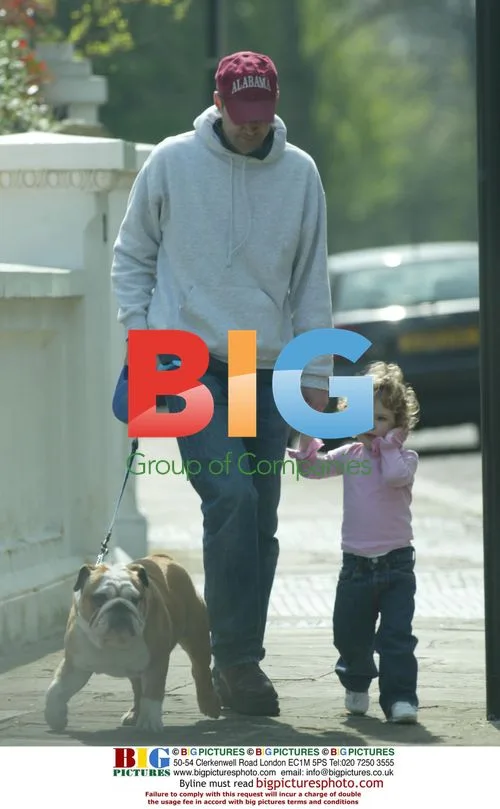 Johnny Vaughan with Daughter and Dog