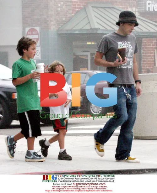 Jakob Dylan and kids out for stroll