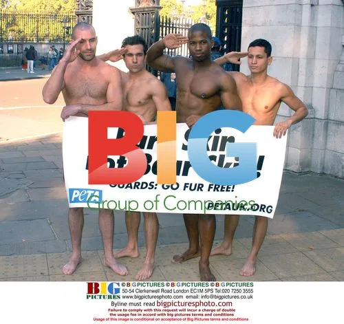 PETA Protesters Bare All Against Bear Fur Hats