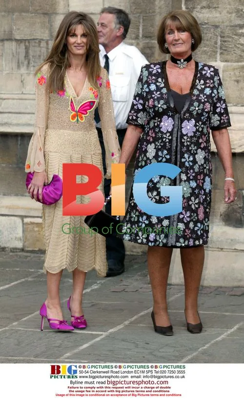 Jemima Khan and Lady Goldsmith at Ben Goldsmith and Kate Rothschild's wedding