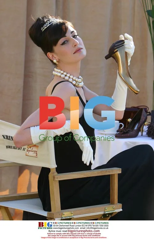 Erin Oconner Modeling Chocolate Shoe in London