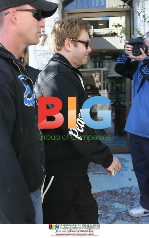 Elton John at the Ivy in Beverly Hills