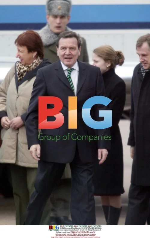 German Chancellor Gerhard Schroeder at Moscow Airport