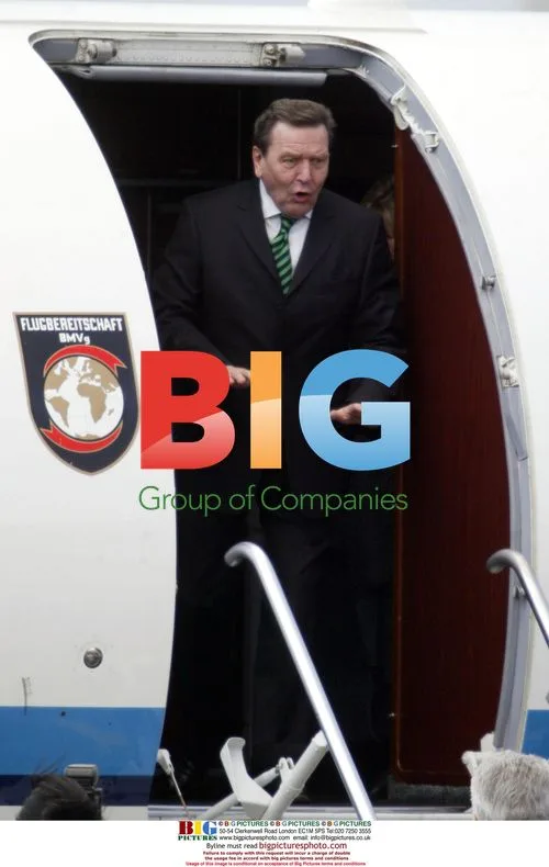 German Chancellor GERHARD SCHROEDER arrives at Moscow airport