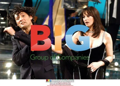 Fiorello, Monica Bellucci, and Eros Ramazzotti at TV Show