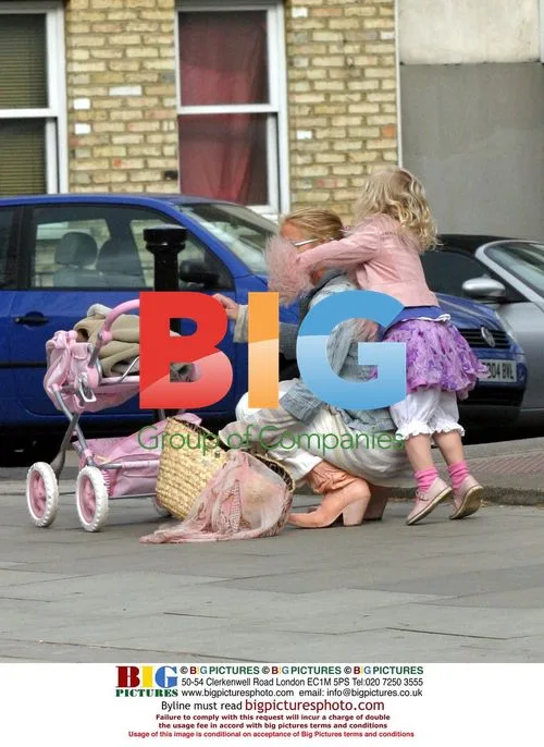 Meg Matthews and daughter in London