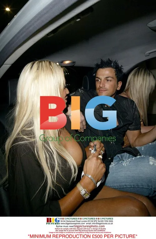 Jordan, Peter Andre, Jennifer Ellison, and Tony Richardson at London restaurant