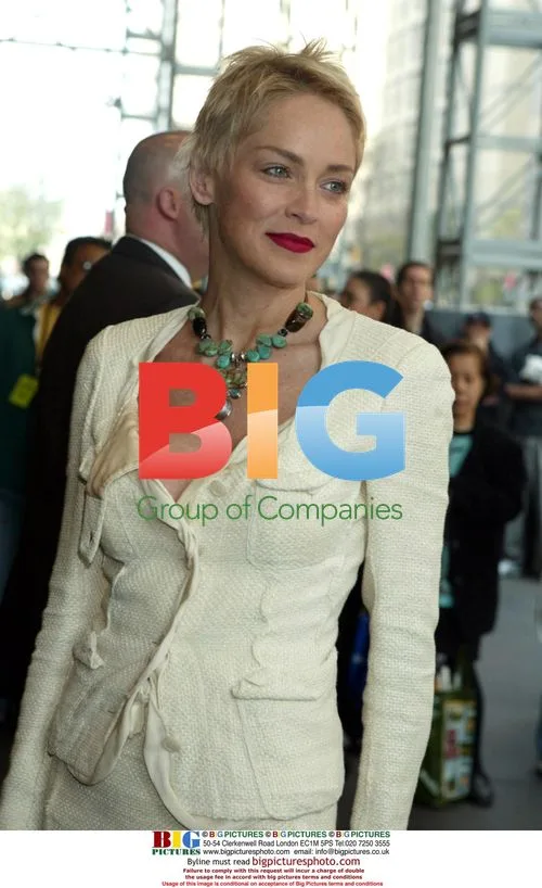 Sharon Stone and son at Mandarin Hotel luncheon