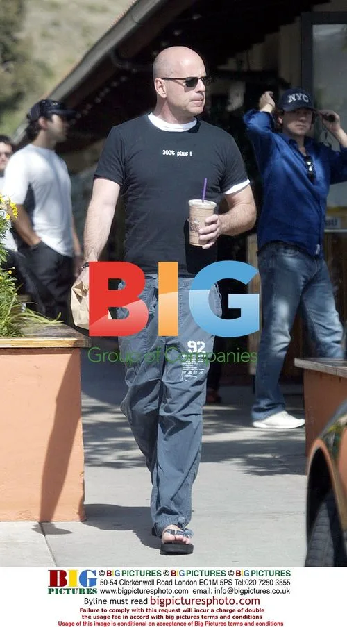 Bruce Willis Gets Iced Coffee in Malibu