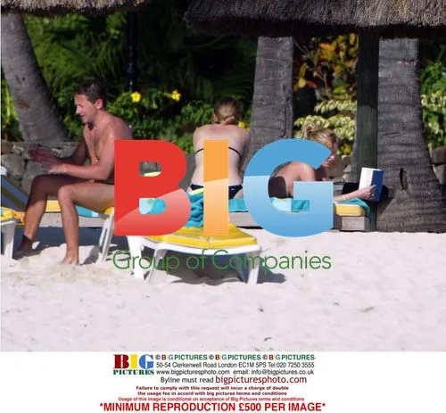 Joanna Taylor relaxing on Mauritius beach