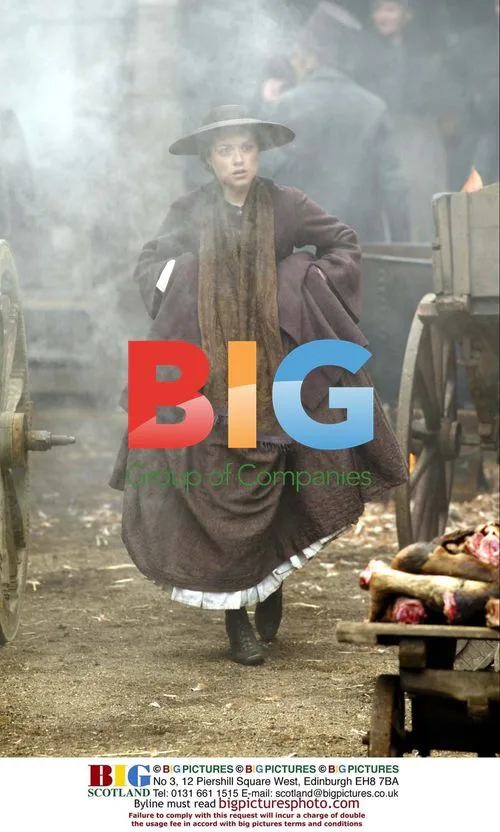 Actress Daniela Denby-Ashe filming BBC costume drama in Edinburgh
