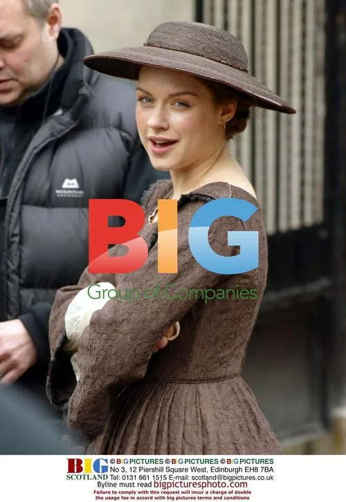 Daniela Denby-Ashe Filming BBC Costume Drama in Edinburgh