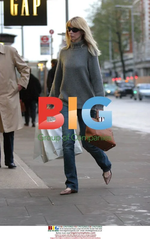 Claudia Schiffer Shopping at Gap in London