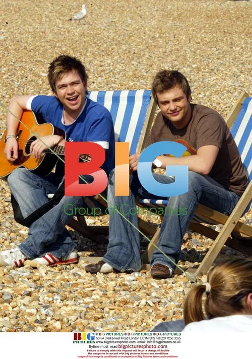 Pop Idol Contestants Sam Nixon and Mark Rhodes on Eastbourne Beach