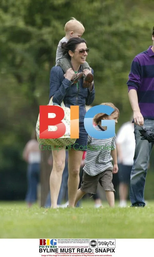 Lisa Moorish and family out in London park