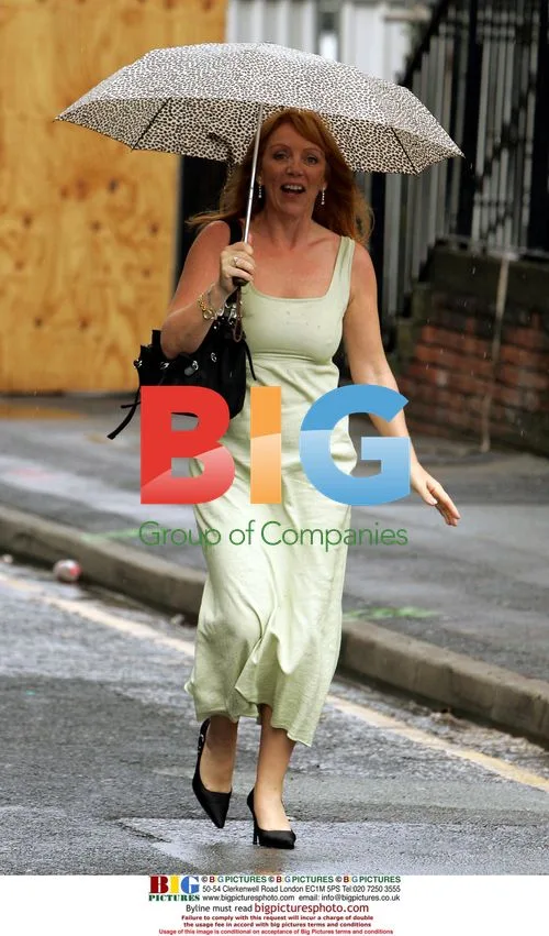 Corrie Cast Member Pauline Fleming Arrives at Studio