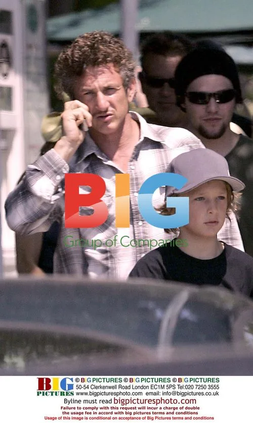 Sean Penn with family in Malibu