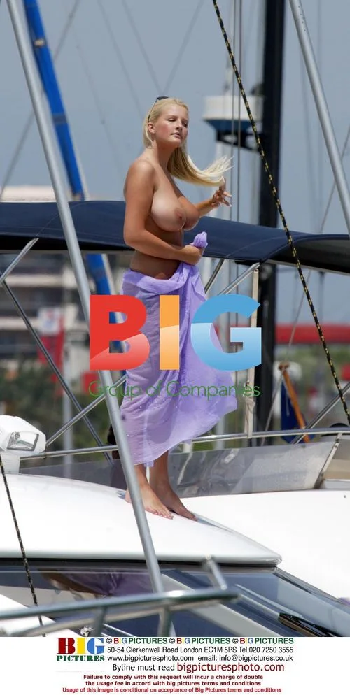 Michelle Marsh Topless Sunbathing on Boat