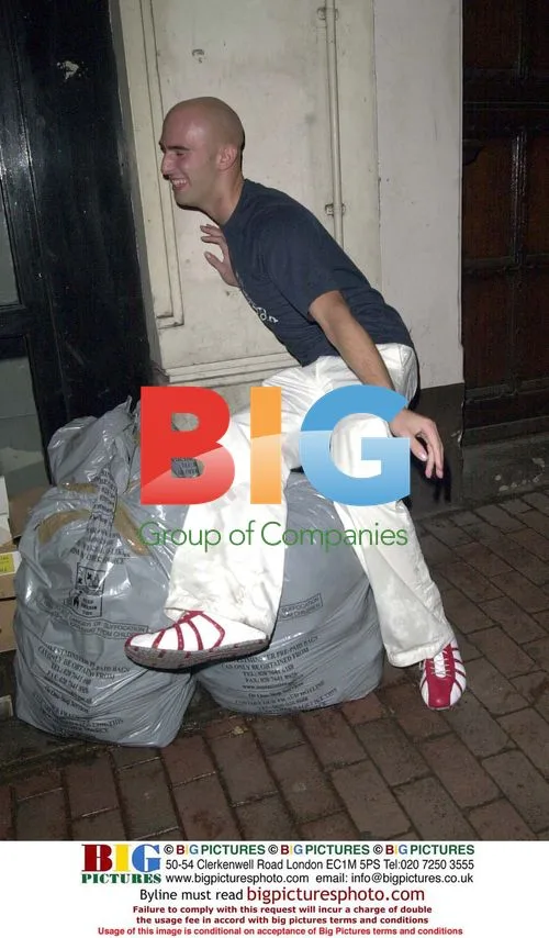 Marco Sabba jumps into bins at Big Brother event
