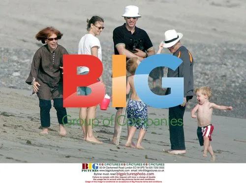 Jodie Foster at the Beach with Family