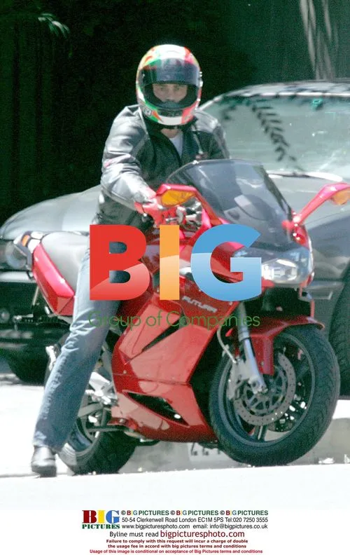 Matt LeBlanc Riding Motorcycle in Brentwood