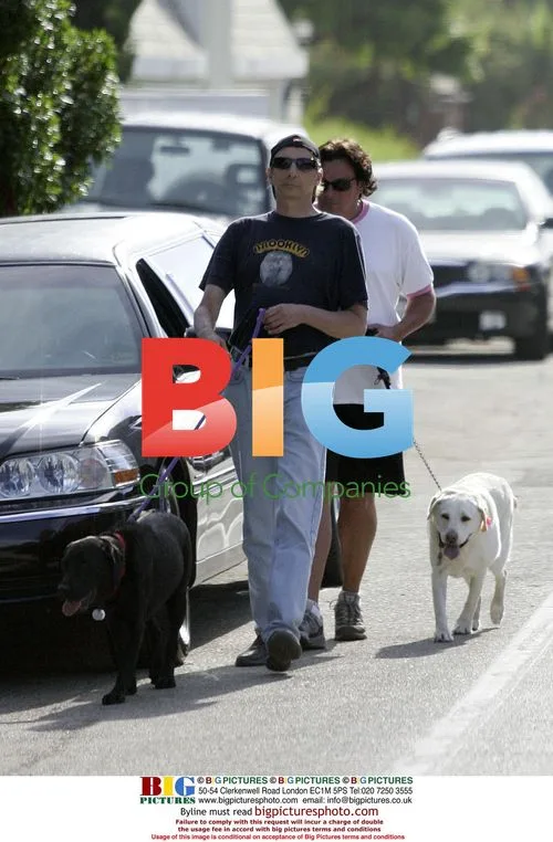 Barry Manilow & Boyfriend Walking Labs in Malibu