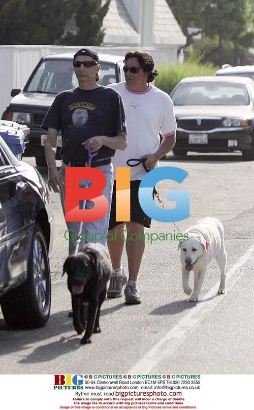 Barry Manilow & Boyfriend Walk Dogs in Malibu