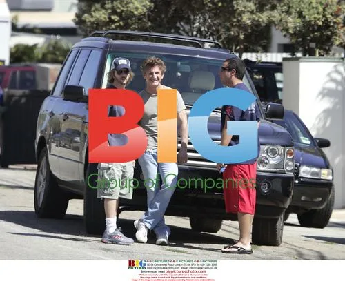 Actors Spade, Penn, and Sandler Chat in Malibu