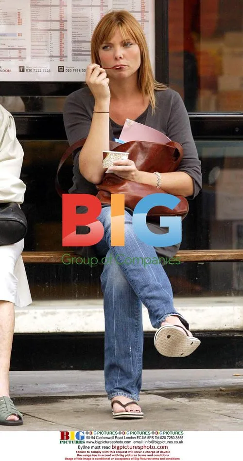Actress Samantha Janus eating ice cream