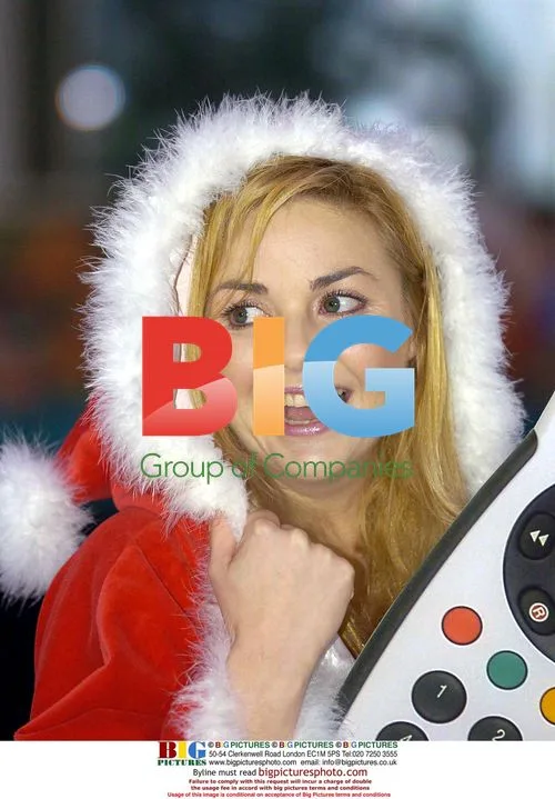 Gail Porter as Miss Santa switches on screen