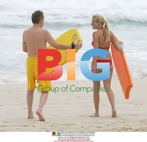 Vic Reeves and Nancy Sorrell Body-Boarding in Australia
