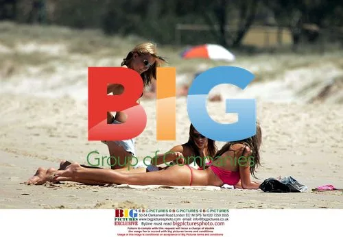 Model Emma B and sisters at beach