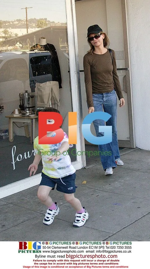 Calista Flockhart and son Liam shopping