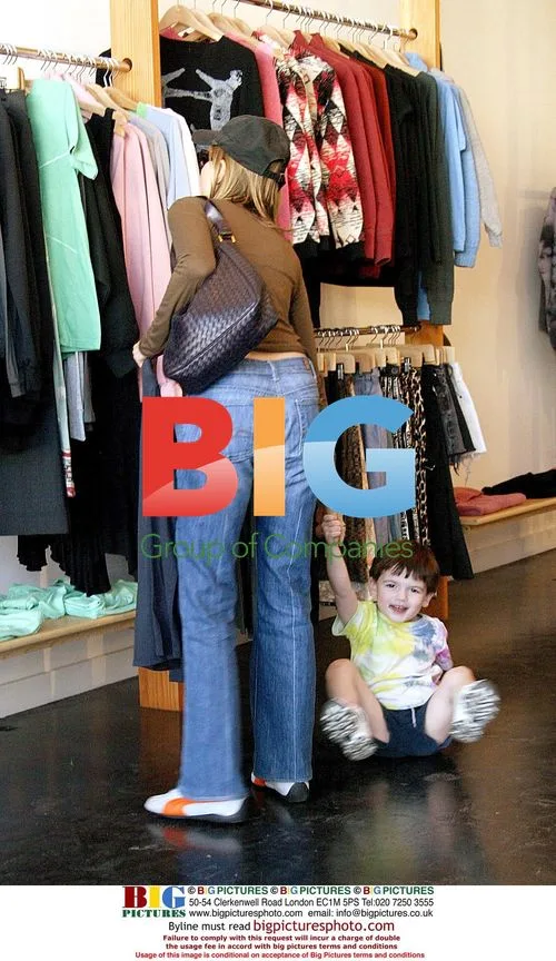Calista Flockhart and son Liam shopping