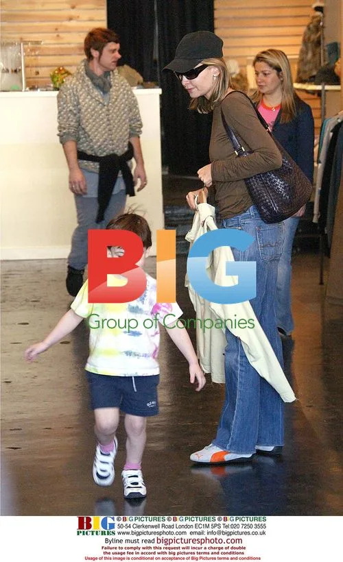 Calista Flockhart and son Liam shopping in Beverly Hills