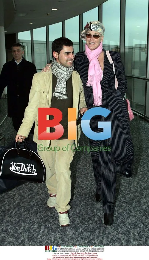 Bridgette Nielson and Mattia Disse arrive in London